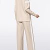 Women 2 Piece Lounge Set Tracksuit Color Block Pullover Wide Leg Pants Sweatsuit Matching Sets S-3XL