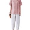Women Cotton Blend Crew Neck Short Sleeve Basic Tunic Tee Shirts Tops Blouse