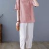 Women Cotton Blend Crew Neck Short Sleeve Basic Tunic Tee Shirts Tops Blouse