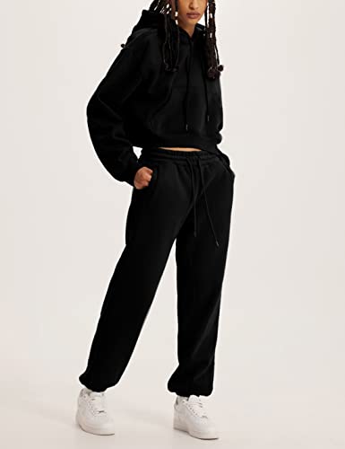 31io9Vt68PL.jpg Women's Fleece 2 Piece Outfits Sweatsuits Pullover Hoodie Sweatshirt Jogger Pants Tracksuits Set