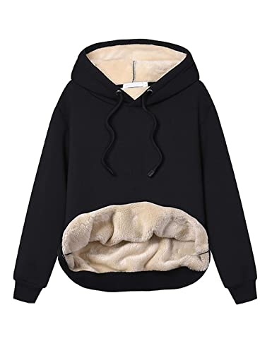 Women's Athletic Hoodies Sherpa Fleece Lined Workout Pullover Winter Warm Thicken Sweatshirt