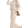 Two Piece Sets for Women Fall Outfits Lounge Sets Mock Neck Tops Wide Leg Pants Vacation Travel Airport Outfits
