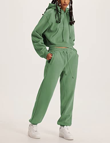 31l9GVoHkWL.jpg Women's Fleece 2 Piece Outfits Sweatsuits Pullover Hoodie Sweatshirt Jogger Pants Tracksuits Set