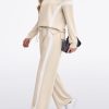Women 2 Piece Lounge Set Tracksuit Color Block Pullover Wide Leg Pants Sweatsuit Matching Sets S-3XL