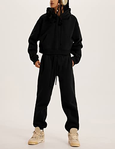 31oKvXOmXoL.jpg Women's Fleece 2 Piece Outfits Sweatsuits Pullover Hoodie Sweatshirt Jogger Pants Tracksuits Set