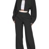 Women Fall 2 Piece Outfits Long Sleeve Zip Up Crop Sweatshirts Jacket Wide Leg Pants Airport Travel Matching Sets 2025