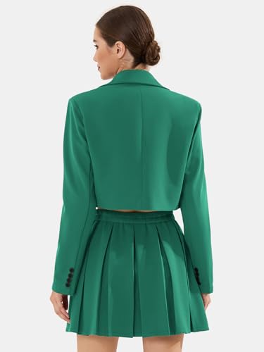 Women's Business Casual Blazer Suit Sets and Pleated Mini Skirt 2 Piece Outfits Trendy Long Sleeve Y2K Clothes 2025