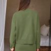 Women 2 Piece Sweater Skirt Sets Mock Neck Long Sleeve Knit Pullover Top Matching Mini Skirts Fall Winter Outfits 2025