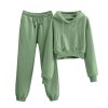31tTOP35kL.jpg Women's Fleece 2 Piece Outfits Sweatsuits Pullover Hoodie Sweatshirt Jogger Pants Tracksuits Set
