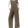 Women Fall Overalls Denim Loose Fit Wide Leg Bib Jumpsuits Casual Adjustable Baggy Jeans Romper with Pockets 2025