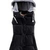 Yeokou Women's Slim Sleeveless Quilted Removable Hooded Winter Puffer Vest Coat
