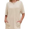 EXLURA Women's Summer Short Sleeve T Shirt Dress Casual Crewneck Resort Wear Tops Sundress Vacation Cruise Beach Outfits 2025