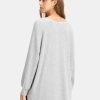 Womens Spring Oversized V Neck Tunic Tops 2025 Casual Long Sleeve Shirts Lightweight Soft Sweater Curved Hem T Shirts