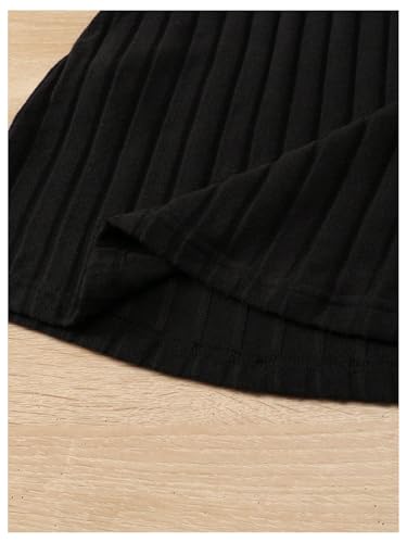 Girl's Casual Sweater Dress Mock Neck Long Sleeve Knitted Midi Dress