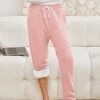 Womens Sherpa Lined Sweatpants Winter Warm Fleece Joggers Casual Lounge Pants