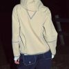 Womens Windbreaker Jacket Outdoors Hiking Reflective Striping Hooded Half Zip Pullover Contrast Pocketed Outerwear