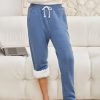 Womens Sherpa Lined Sweatpants Winter Warm Fleece Joggers Casual Lounge Pants