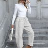Womens Fleece Lined Sweatpants Barrel Leg High Waist Winter Joggers Cozy Home Travel Lounge Pants with Pockets