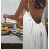 Women's Open Back Spaghetti Strap Beach Maxi Dress Loose Flowy Vacation Sundress