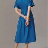 Shirt Dress for Women Summer Casual Short Sleeve Button Down Loose Pleated Maxi Sundress with Pockets