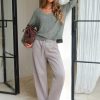 Womens Fall Oversized Sweaters Cotton Long Sleeve V Neck Off Shoulder Sweater Pullover Jumper Tops Trendy Winter 2025