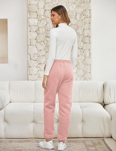 Womens Sherpa Lined Sweatpants Winter Warm Fleece Joggers Casual Lounge Pants