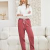 Womens Sherpa Lined Sweatpants Winter Warm Fleece Joggers Casual Lounge Pants