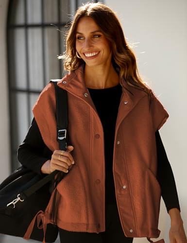 414dzuh5JfL.jpg Women's Fleece Vest Casual Sleeveless Button Down Winter Warm Sherpa Jacket with Pockets