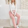 Womens Sherpa Lined Sweatpants Winter Warm Fleece Joggers Casual Lounge Pants