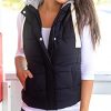 Yeokou Women's Slim Sleeveless Quilted Removable Hooded Winter Puffer Vest Coat