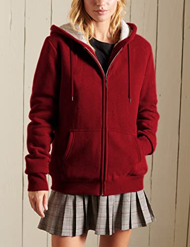 417AU0DiTfL.jpg Women's Casual Full Zip Up Sherpa Lined Hoodie Sweatshirt Jacket Coat