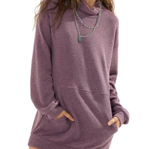 Womens Casual Oversized Long Sleeve Sweater Dress with Pocket Loose Fit Knit Fall Winter Long Pullover Sweater Tunic