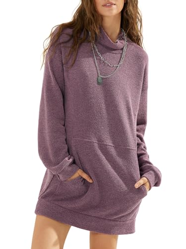 Womens Casual Oversized Long Sleeve Sweater Dress with Pocket Loose Fit Knit Fall Winter Long Pullover Sweater Tunic