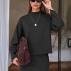 Women 2 Piece Sweater Skirt Sets Mock Neck Long Sleeve Knit Pullover Top Matching Mini Skirts Fall Winter Outfits 2025
