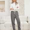 Womens Sherpa Lined Sweatpants Winter Warm Fleece Joggers Casual Lounge Pants