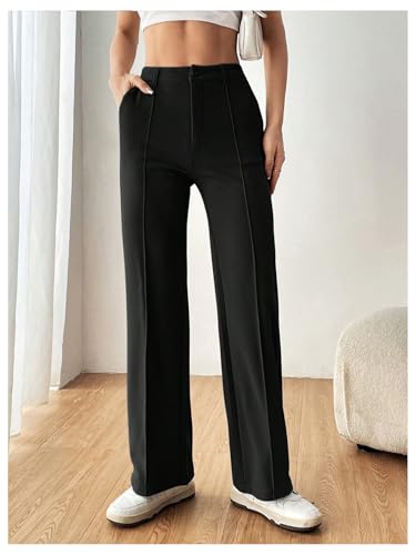 Women's Straight Leg Dress Pants High Waisted Slacks Casual Work Office Pants Trousers