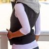 Yeokou Women's Slim Sleeveless Quilted Removable Hooded Winter Puffer Vest Coat