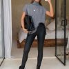 Women's Turtleneck Sleeveless Sweater Vest Casual Short Cap Sleeve Knit Pullover Tank Tops 2025 Fashion Fall Clothes