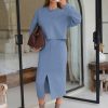 Womens 2 Piece Skirts Set Fall Fashion 2025 Drawstring Sweatshirts Midi Dress Lounge Travel Outfits Winter Clothing