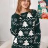 EXLURA Patterns Reindeer Ugly Christmas Sweater Jumper Pullover Tops