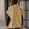 Women's Fleece Vest Casual Sleeveless Button Down Winter Warm Sherpa Jacket with Pockets