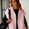 Women's Fleece Vest Casual Sleeveless Button Down Winter Warm Sherpa Jacket with Pockets
