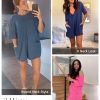 Rompers for Women Casual Short Sleeve Oversized Athletic Workout Reversible Hot Shot Tee Romper Deep Pockets