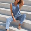 Womens High Roller Denim Bib Jumpsuits Casual Loose Sleeveless Baggy Overalls Jeans Pants Jumpers with Pockets