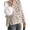 Women Leopard Print Sweater Vest Side Tie Knit Tank Tops Sleeveless Crew Neck Casual Fall Outfits