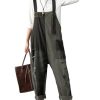 Women's Loose Baggy Denim Wide Leg Drop Crotch Jumpsuit Rompers Overalls