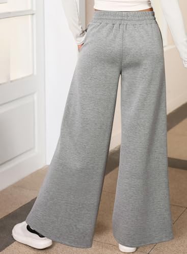 Women's High Waisted Drawstring Waist Wide Leg Sweatpants with Pockets Casual Loose Yoga Pants