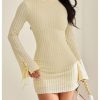 Women's Sexy Boat Neck Backless Mini Dress Bell Sleeve Bodycon Y2k Going Out Short Dress