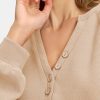 Women's Oversized V Neck Henley Shirt Patchwork 2024 Color Block Sweatshirt Long Sleeve Button Pullover Tunic Tops