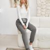 Womens Sherpa Lined Sweatpants Winter Warm Fleece Joggers Casual Lounge Pants